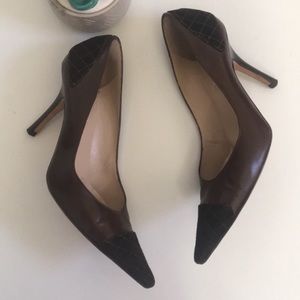 Michael Kors | brown quilted leather point toe heel